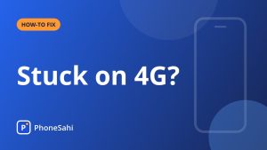 Phone status bar showing 4G beside a mobile network settings screen with 5G selected as the preferred network