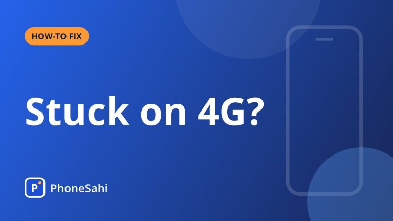 Phone status bar showing 4G beside a mobile network settings screen with 5G selected as the preferred network